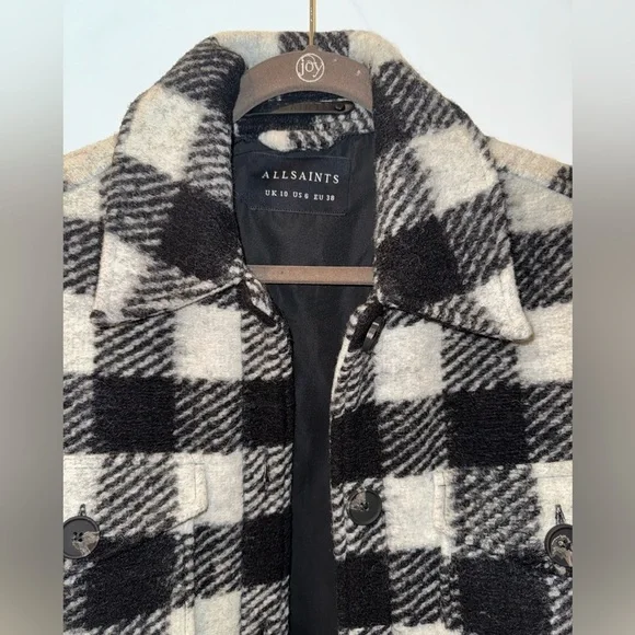 All Saints Fenix check jacket, size 6 - Picture 4 of 11